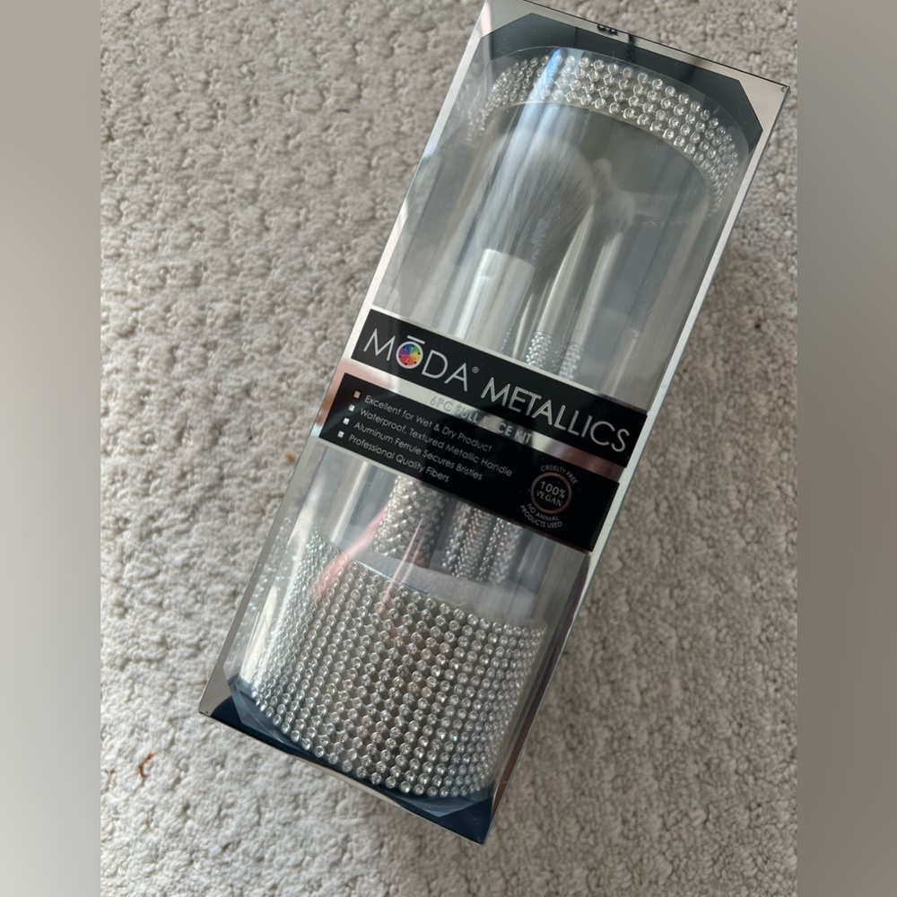 6pc silver brush set